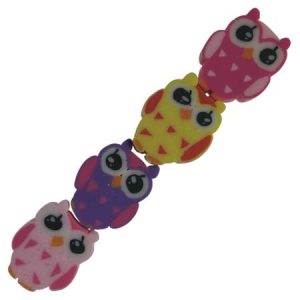 Assorted fimo owl beads 11mm x 9mm - Qty: 15 pcs. - FM0088