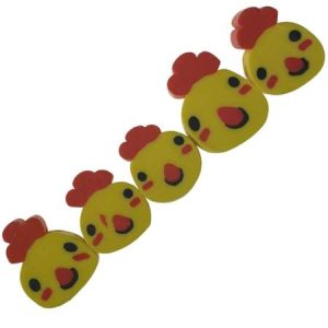 Fimo Chicken beads 12mm x 9mm - Qty: 15 pcs. - FM0090