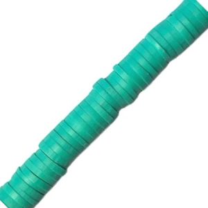 Fimo Rondelle Beads 6mm - Mid Turquoise - Qty: Approx. 375 pcs. - FM0096