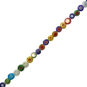 Flat round millefiori bead 6mm - Qty: 65 pcs. - GB7076