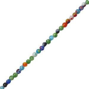 Round millefiori ball bead 4mm - Qty: 98 pcs. - GB7080
