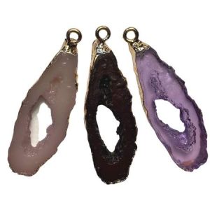 Acrylic druzy drop pendant 40mm x 15mm - Qty: 3 pc. - AB2502