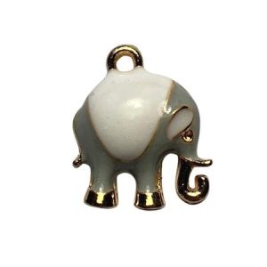 Enamel Elephant charm - Qty: 1 pc. - FI9086