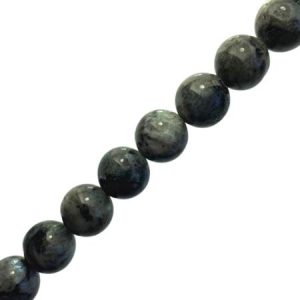 Black Labradorite ball bead 10mm - Qty: 37 pcs. - GE1880