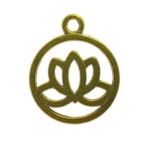 Metal lotus pendant 20mm x 24mm - Qty: 10 pcs. LF2783