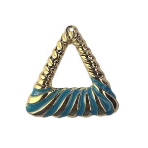 Metal and enamel triangle pendant 30mm x 30mm - Qty: 4 pcs. LF2780