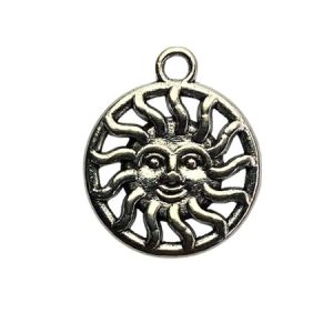 Metal sun pendant 17mm x 20mm - Qty: 10 pcs. LF2784