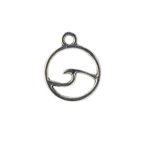 Metal wave charm 12mm x 15mm - Qty: 20 pcs. LF2779