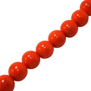 Ceramic ball bead - Qty: 14 pcs Orange - CR2005