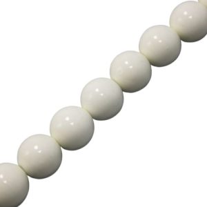 Ceramic ball bead - Qty: 14 pcs White - CR2006
