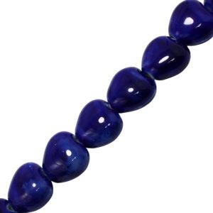 Ceramic heart bead - Qty: 13 pcs royal blue - CR2009