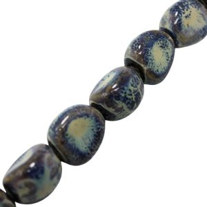 Hand made glazed ceramic garlic clove bead - Qty: 10 pcs. - CR2014