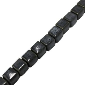 Hand made glazed ceramic cube bead - Qty: 20 pcs. - CR2020