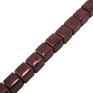 Hand made glazed ceramic cube bead - Qty: 20 pcs. - CR2021
