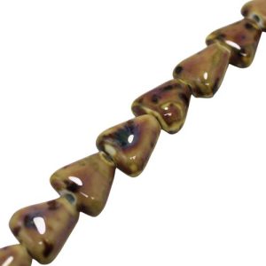Hand made glazed ceramic triangle bead - Qty: 12 pcs. - CR2022