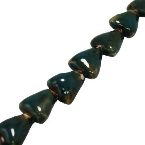 Hand made glazed ceramic triangle bead - Qty: 12 pcs. - CR2023
