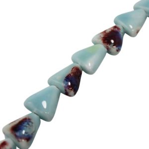 Hand made glazed ceramic triangle bead - Qty: 12 pcs. - CR2024