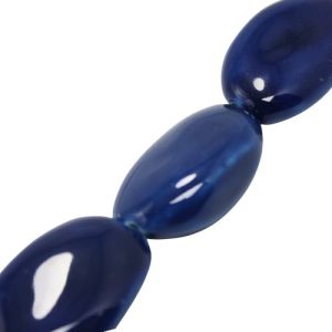 Hand made glazed ceramic free form oval bead - Qty: 6 pcs. - CR2039