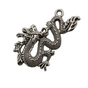 Metal dragon pendant - Qty: 2 pcs. LF2774