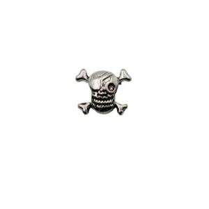 Large hole metal skull and cross bone bead - Qty: 10 pcs - LF2795
