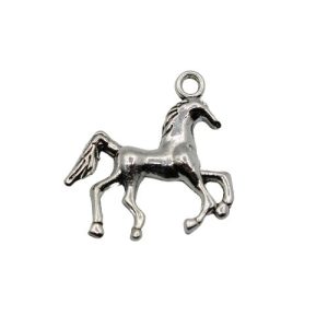 Silver horse pendant or charm- Qty: 8 pieces - LF2883