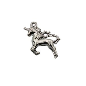 Silver unicorn pendant or charm - Qty: 6 pieces - LF2884