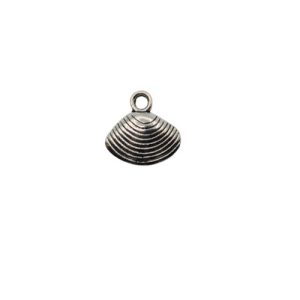 Silver shell pendant or charm - Qty: 14 pieces - LF2886