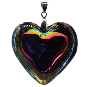 Glass heart pendant -Multi- FP0210