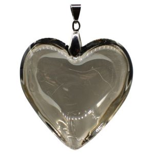 Glass heart pendant -Black- FP0211
