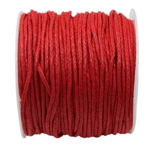Waxed cotton cord 1mm Red - Qty: 20m - ST1455