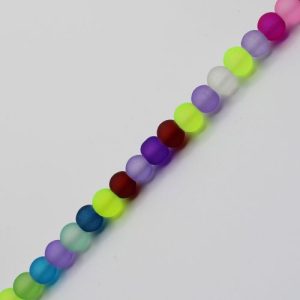 Frosted glass ball bead 6mm  -Multi- Qty: 75 pcs. - GB1481
