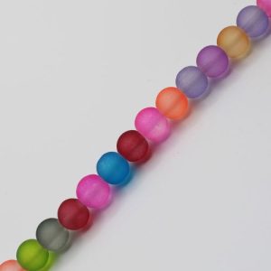 Frosted glass ball bead 8mm  -Multi- Qty: 50 pcs - GB1483