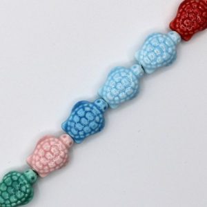 Hand made ceramic turtle bead - Qty: 18 pcs. - CR2042