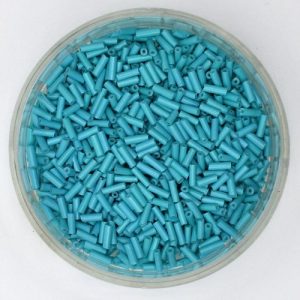 Opaque pale turquoise bugle bead 1.8mm x 7mm - Qty: 30g - EB0203