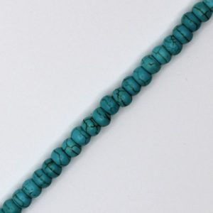Simulated turquoise rondelle bead 6x5mm - Qty: 92 pcs. - GE1908