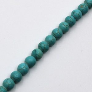 Simulated turquoise ball bead 6mm - Qty: 70 pcs. - GE1909