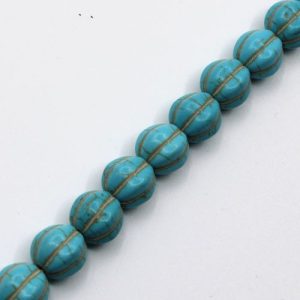 Simulated turquoise pumpkin ball bead 10mm - Qty: 40 pcs. - GE1910