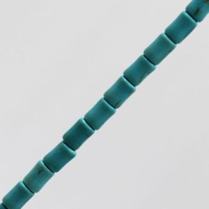Simulated turquoise tube bead 6x4mm - Qty: 63 pcs. - GE1913