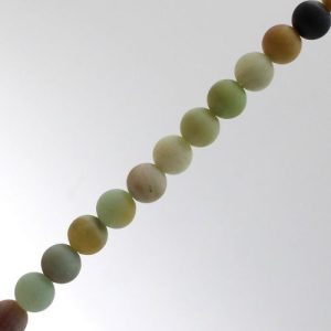 Natural Amazonite frosted 8mm round bead - Qty: 45 pcs. - GE1928