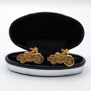 Gold plated motor bike cuff links - 1 Pair - GI0120