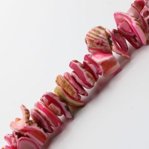 Natural shell chips dyed Pink - Qty: 109 pcs. - SH4000