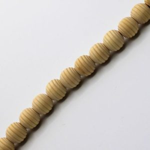 Wooden round beehive bead 12mm - Natural - Qty: 30pcs. - WB9303