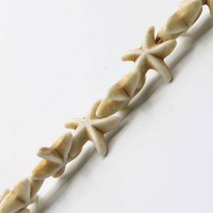 Dyed white howlite starfish bead - Qty: 36 pcs approx - GE1907