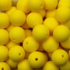 Silicone ball bead 15mm - Yellow - Qty: 14pcs - SL0454
