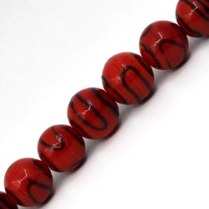 Round lampwork glass bead - Red - Qty: 13 pcs. - FB0503