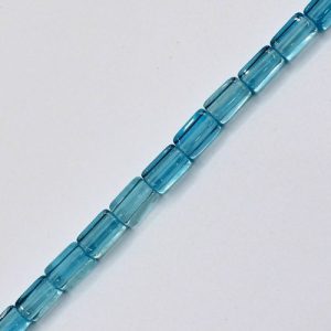 Rectangle glass bead 8mm x 4mm - sky blue - Qty: 46 pcs. - GB00327