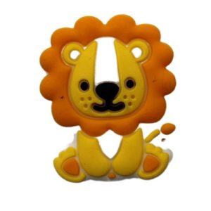 Silicone lion bead 28mm x 23mm - Yellow - Qty: 1pc - SL0432