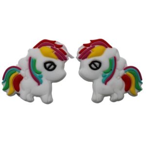Silicone horse bead 29mm x 28mm - Mixed colours - Qty: 1pc - SL0434
