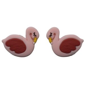 Silicone flamingo bead 30mm x 28mm - Pink - Qty: 1pc - SL0435