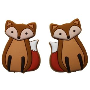 Silicone baby fox bead 35mm x 26mm - Light Brown - Qty: 1pc - SL0438